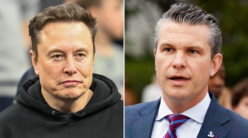 Tỷ phú Elon Musk và Bộ trưởng Chiến tranh Mỹ Pete Hegseth. Ảnh: DailyBeast.