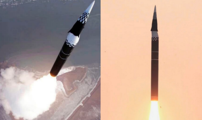 Triều Tiên phóng tên lửa siêu thanh Hwasong-16. Ảnh: MW.