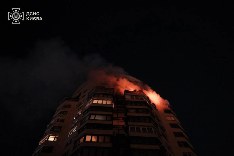 Nga đã phát động một cuộc oanh tạc dữ dội vào Kiev suốt đêm. Ảnh: Kyiv Post.