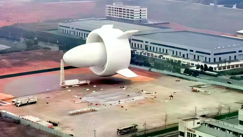 Khí cầu có hình dáng kỳ lạ ở Trung Quốc. Ảnh: IE.