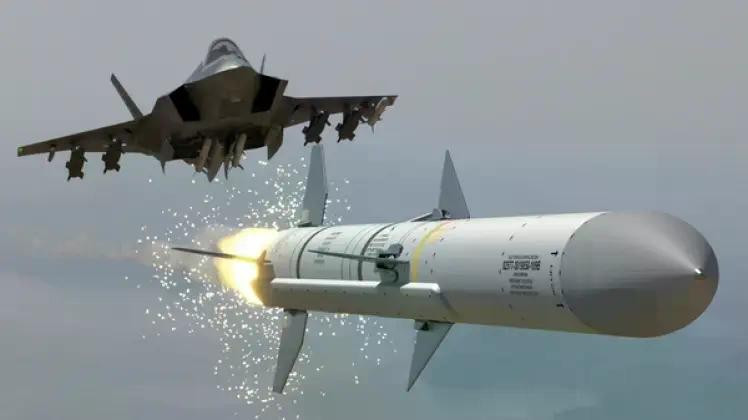 Ảnh đồ họa cho thấy máy bay F-35 phóng tên lửa AIM-120. Ảnh: MW.