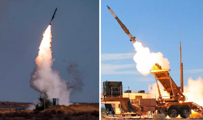 Cảnh phóng tên lửa đất đối không từ hệ thống S-400 và Patriot. Ảnh: MW.