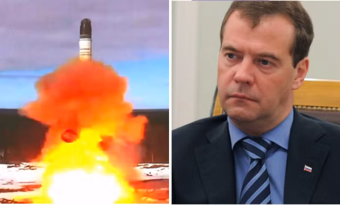 Cựu Tổng thống Nga Dmitry Medvedev và vụ phóng tên lửa đạn đạo liên lục địa Sarmat. Ảnh: MW.