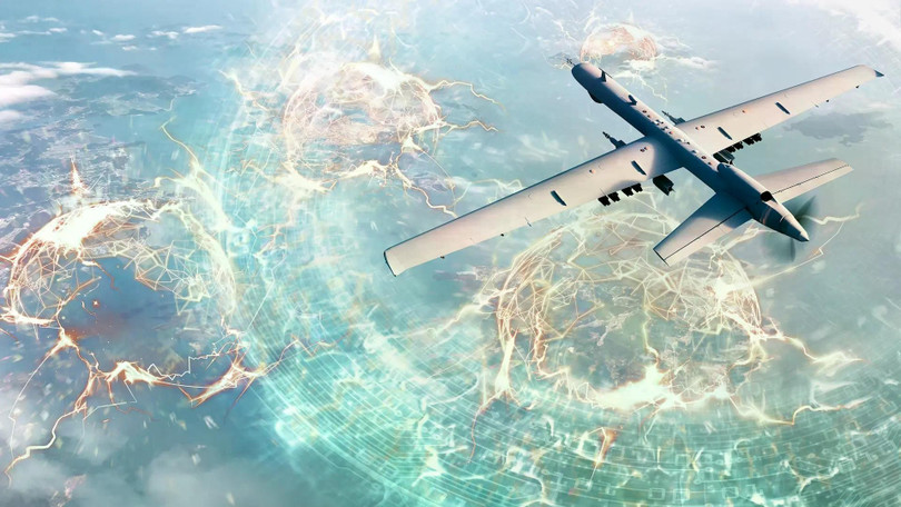 Hình ảnh minh họa do họa sĩ vẽ về các thử nghiệm khả năng tấn công điện từ của BAE Systems. Ảnh: BAE Systems.