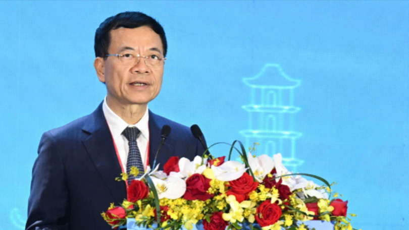 Bộ trưởng Nguyễn Mạnh Hùng, Bộ trưởng Bộ Khoa học và Công nghệ, phát biểu khai mạc Hội nghị ADGMIN lần thứ 6.