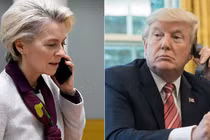 Chủ tịch Ủy ban châu Âu Ursula von de Leyen và Tổng thống Mỹ Donald Trump. Ảnh: Getty.