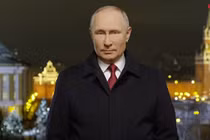 Tổng thống Nga Vladimir Putin trong bài phát biểu nhân dịp kết thúc năm 2021 (Ảnh: Sputnik)