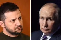 Tổng thống Ukraine Volodymyr Zelensky và Tổng thống Nga Vladimir Putin. Ảnh: AFP.