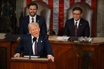 Tổng thống Mỹ Donald Trump phát biểu trước Quốc hội Mỹ. Ảnh: Getty.