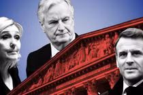 Bà Marine Le Pen, ông Michel Barnier và Tổng thống Pháp Emmanuel Macron. Ảnh: FT.