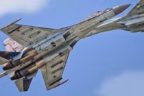 Chiến đấu cơ Su-35 của Lực lượng Không quân Vũ trụ Nga. Ảnh: MW.