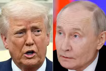 Tổng thống Mỹ Donald Trump chỉ trích Tổng thống Nga Vladimir Putin sau đòn tấn công dồn dập vào Kiev, Ukraine hồi cuối tuần qua. Ảnh: The Australian.