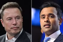 Tỷ phú Elon Musk và ông Vivek Ramaswamy đều phản đối hình thức làm việc từ xa của nhân viên liên bang. Ảnh: CNN.