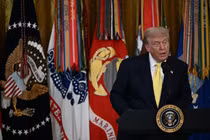Tổng thống Mỹ Donald Trump phát biểu tại Phòng phía Đông của Nhà Trắng ở Washington, DC, vào ngày 7/8. Ảnh: AFP.