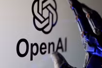 Logo của OpenAI được nhìn thấy trong bức hình minh họa được chụp vào ngày 8/2. Ảnh: Reuters.