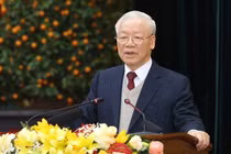 Tổng Bí thư Nguyễn Phú Trọng bày tỏ vui mừng trước những bước tiến vượt bậc của Thái Nguyên.