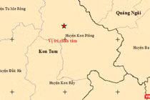 Vị trí xảy ra trận động đất thứ 12 trên địa bàn huyện Kon Plông (tỉnh Kon Tum).