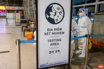 Khu vực xét nghiệm COVID-19 miễn phí tại Nhà ga hành khách quốc tế (Nhà ga T2) sân bay quốc tế Đà Nẵng.