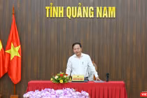 Ông Nguyễn Hồng Quang - Phó Chủ tịch UBND tỉnh Quảng Nam chủ trì buổi họp báo thông tin tình hình kinh tế - xã hội tỉnh Quảng Nam quý 1/2022 diễn ra sáng ngày 7/4