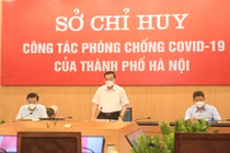 Chủ tịch UBND TP. Hà Nội - phát biểu trong cuộc họp Sở chỉ huy công tác phòng, chống dịch COVID-19 của TP. Hà Nội với các sở, ngành, quận, huyện (Ảnh - Phú Khánh)