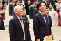 Tổng Bí thư Nguyễn Phú Trọng dự lễ khai mạc Kỳ họp bất thường lần thứ 5, Quốc hội khóa XV sáng 15/1/2024.
