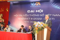 Ông Nguyễn Minh Hồng, Chủ tịch Hội Truyền thông số Việt Nam phát biểu tại Đại hội VDCA nhiệm kỳ III