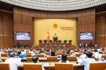 Quốc hội khóa XV thảo luận ở hội trường về Dự thảo Nghị quyết của Quốc hội sửa đổi, bổ sung một số điều của Hiến pháp năm 2013. Ảnh: Quochoi.vn.