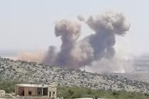 Không quân Nga không kích lực lượng Hồi giáo cực đoan thánh chiến ở Idlib. Ảnh Within Syria. 