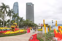Đường hoa xuân Bạch Đằng (Đà Nẵng), đoạn tại cầu Chữ T