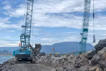 Một góc công trình xây dựng bến cảng biển Liên Chiểu, TP Đà Nẵng