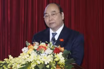 Chủ tịch nước Nguyễn Xuân Phúc, Trưởng Ban Chỉ đạo Cải cách tư pháp Trung ương phát biểu tại hội thảo khoa học.