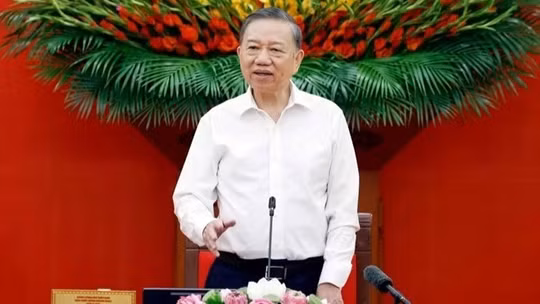 Tổng bí thư Tô Lâm, chủ tịch nước phát biểu tại buổi làm việc. Ảnh: TTXVN.