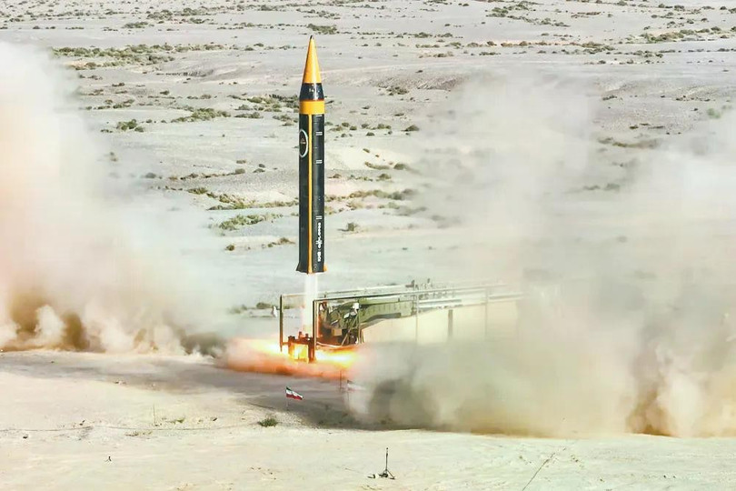 Tên lửa Khorramshahr-4 bị nghi ngờ được Iran sử dụng để tấn công căn cứ Diego Garcia. Ảnh: Huanqiu.