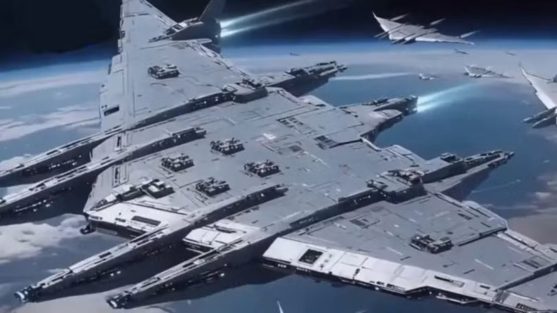 Tàu sân bay không gian 120 ngàn tấn Loan Điểu trong Dự án Nam Thiên Môn. Ảnh: Singtao.