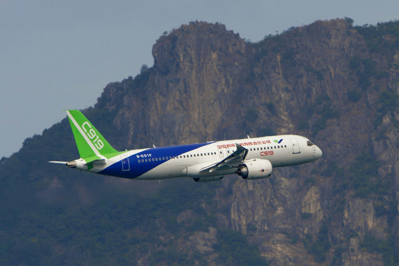 Máy bay chở khách C919 do Tập đoàn COMAC nghiên cứu phát triển. Ảnh: HK01,