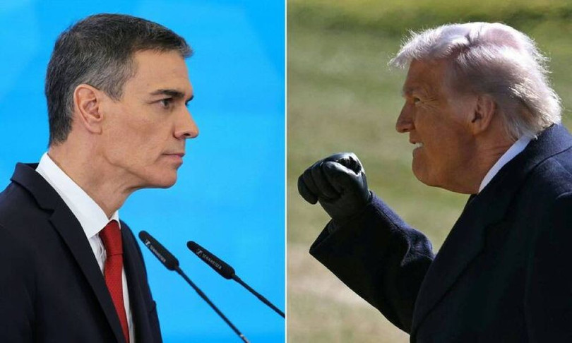 Thủ tướng Tây Ban Nha Pedro Sánchez (trái) công khai bày tỏ không sợ bị trả đũa sau khi ông Trump dọa cắt quan hệ thương mại. Ảnh: Creaders.