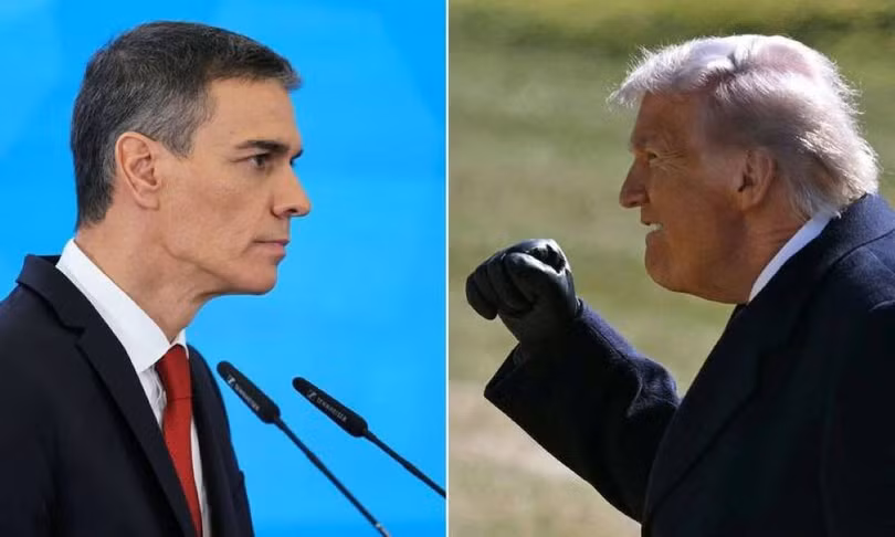 Thủ tướng Tây Ban Nha Pedro Sánchez (trái) công khai bày tỏ không sợ bị trả đũa sau khi ông Trump dọa cắt quan hệ thương mại. Ảnh: Creaders.
