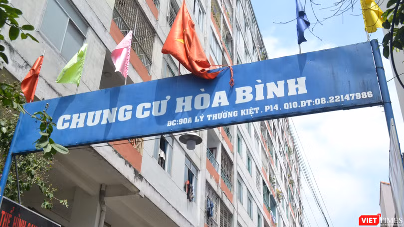 Chưa ghi nhận có sự lây lan COVID-19 ở chung cư Hòa Bình. Ảnh: N.T