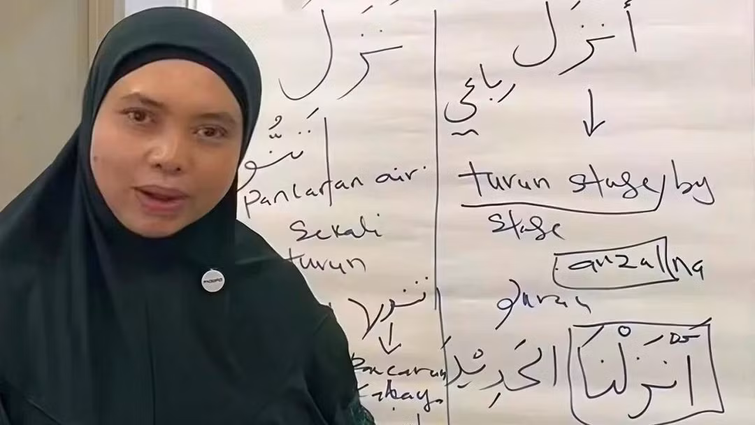 Hình ảnh trích từ một bài giảng trực tuyến của học giả người Malaysia gây tranh cãi Solehah Yaacob. Nguồn: FB.