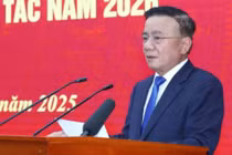 Ông Trần Cẩm Tú, Thường trực Ban Bí thư, phát biểu tại Hội nghị triển khai nhiệm vụ công tác năm 2026 của Ban Chính sách, chiến lược Trung ương.