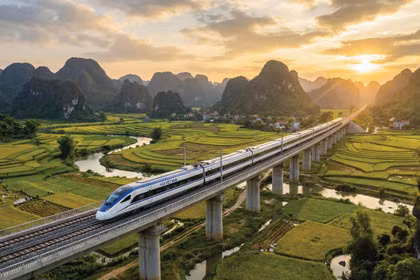 Đường sắt tốc độ cao Bắc - Nam. Ảnh AI