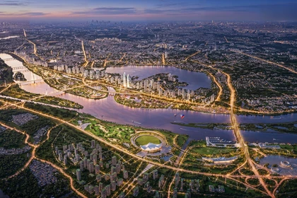 Phối cảnh tổng thể dự án Trục đại lộ cảnh quan sông Hồng