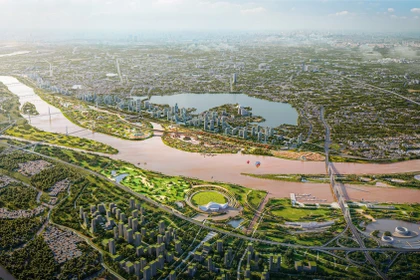 Phối cảnh Trục đại lộ cảnh quan sông Hồng hơn 855.000 tỷ đồng