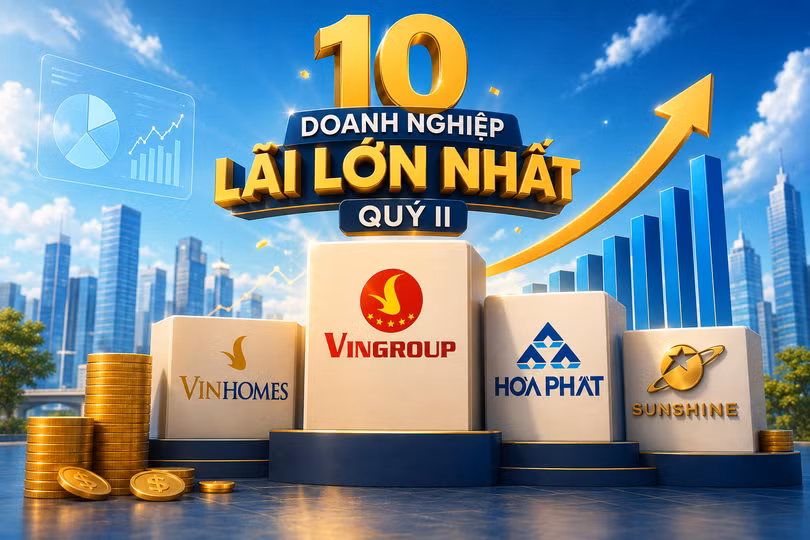 10 doanh nghiệp lãi lớn nhất quý II: Vinhomes dẫn đầu, xếp sau là Vingroup, BSR, Hòa Phát