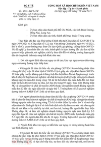 Văn bản của BYT về việc xét nghiệm, cách ly phòng, chống dịch COVID-19 đối với người di chuyển giữa các vùng nguy cơ (Ảnh - LVN)