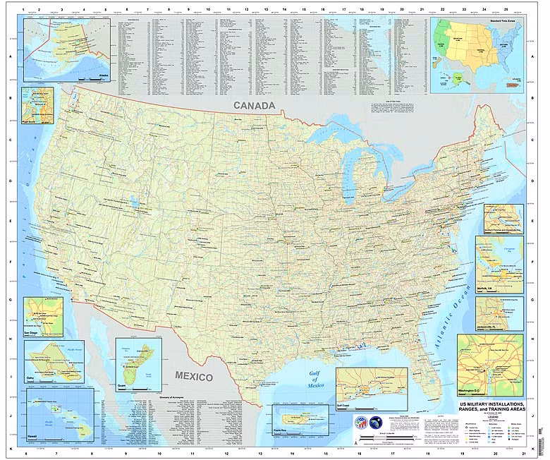 Hệ thống căn cứ quân sự của Mỹ trên thế giới (Ảnh: Wikipedia)