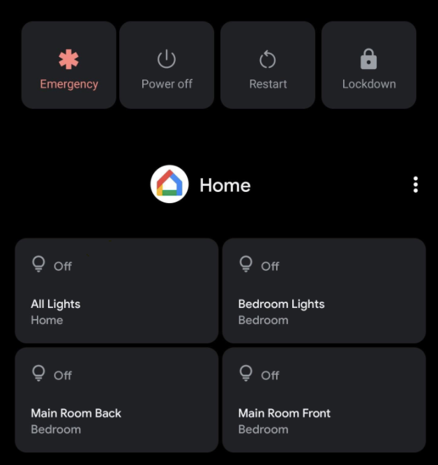 Menu phím nguồn của Android 11 có nhiều tùy chọn hơn cho nhà thông minh. Menu phím nguồn của Android 11 có nhiều tùy chọn hơn cho nhà thông minh.