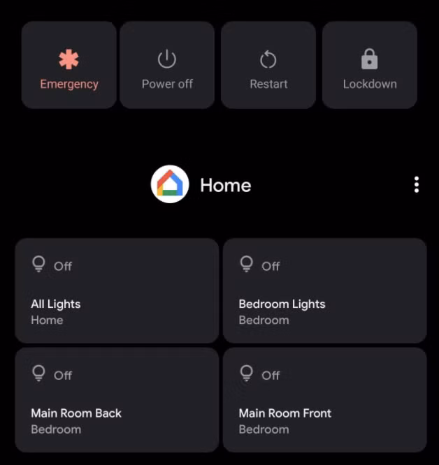 Menu phím nguồn của Android 11 có nhiều tùy chọn hơn cho nhà thông minh.