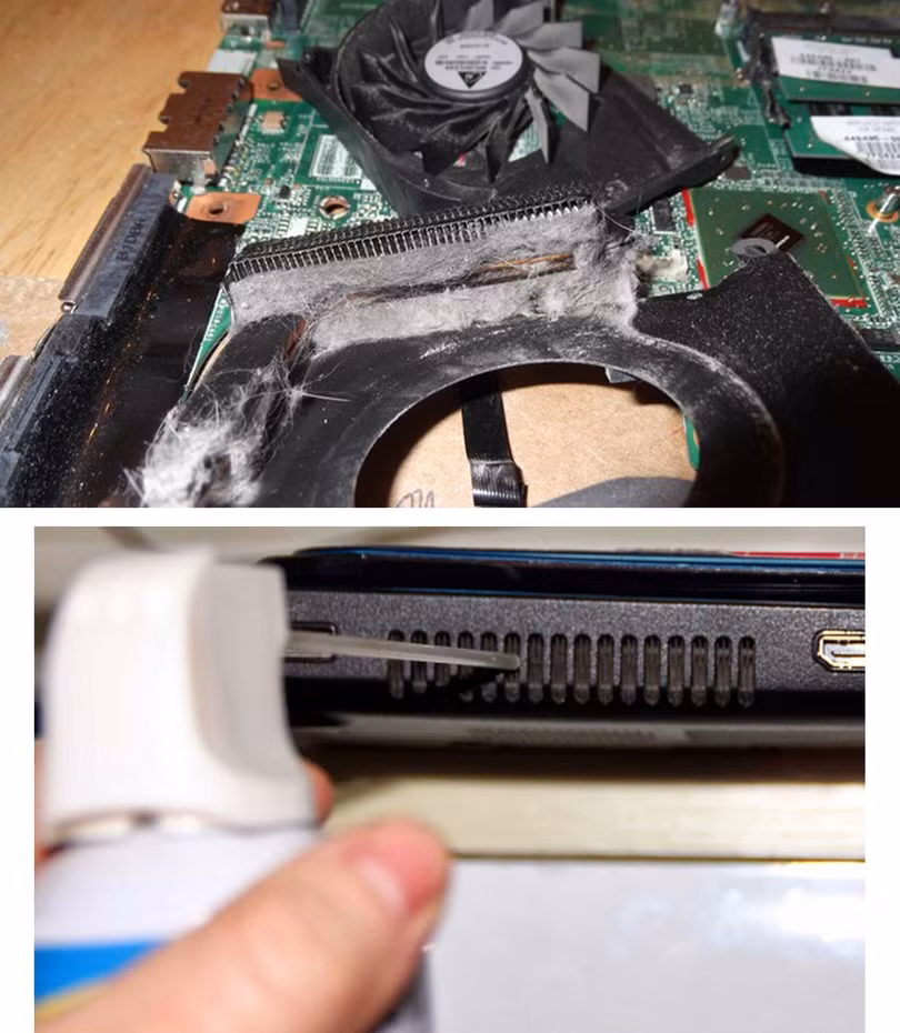 Sau một thời gian sử dụng, bạn nên kiểm tra và vệ sinh quạt, khe tản nhiệt laptop
