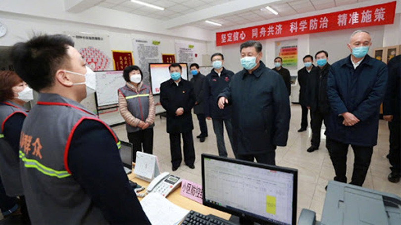 Ông Tập Cận Bình kiểm tra công tác phòng chống dịch bệnh (Ảnh: Tân Hoa xã)